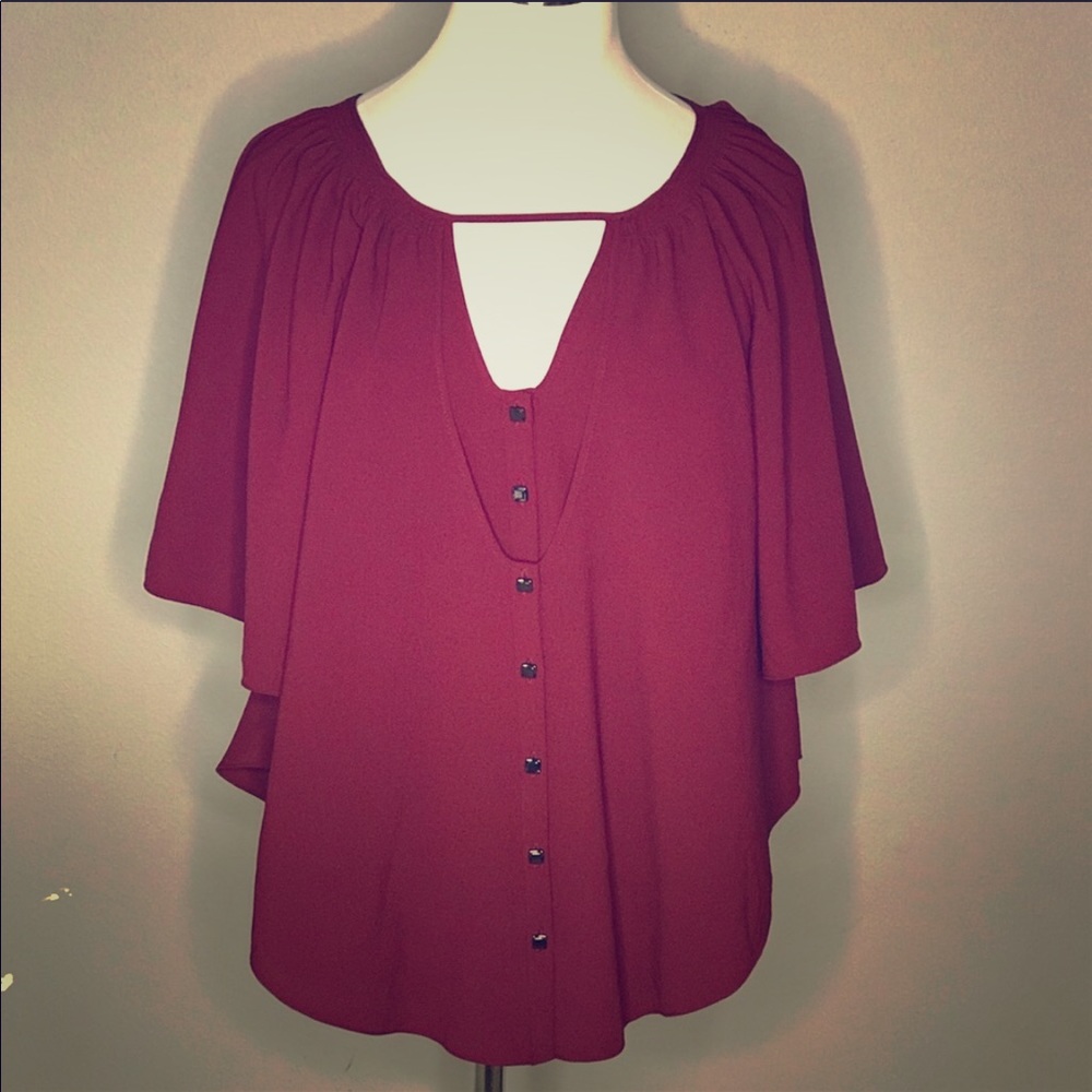 Anthropologie Maroon Blouse